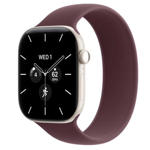 Apple Watch Series 12 GPS + Cellular, 46mm Pearl White Ceramic Case with Burgundy Solo Loop