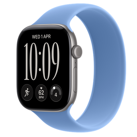 Apple Watch Series 12 GPS + Cellular, 46mm Space Grey Aluminium Case with Wildflower Blue Solo Loop