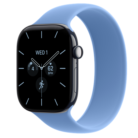 Apple Watch Series 12 GPS + Cellular, 46mm Night Blue Ceramic Case with Wildflower Blue Solo Loop