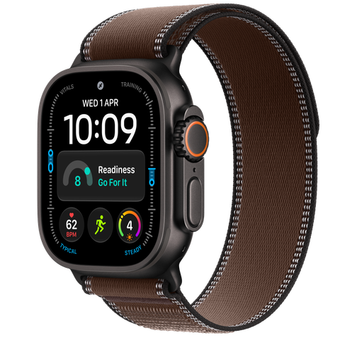 Apple Watch Ultra 4 GPS + Cellular, 49mm Black Titanium Case with Dark Umber Trail Loop