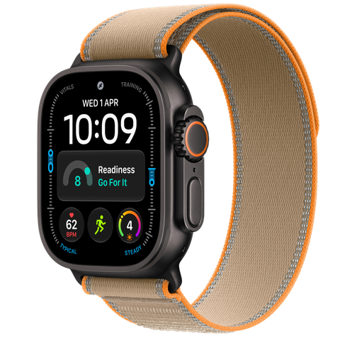 Apple Watch Ultra 4 GPS + Cellular, 49mm Black Titanium Case with Sand Trail Loop