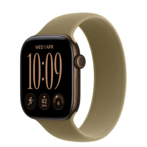 Apple Watch Series 12 GPS + Cellular, 42mm Dark Bronze Aluminium Case with Olive Solo Loop