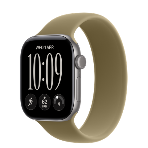 Apple Watch Series 12 GPS, 42mm Space Grey Aluminium Case with Olive Solo Loop