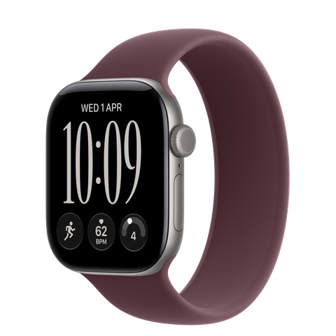 Apple Watch Series 12 GPS + Cellular, 42mm Space Grey Aluminium Case with Burgundy Solo Loop
