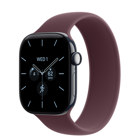 Apple Watch Series 12 GPS + Cellular, 42mm Night Blue Ceramic Case with Burgundy Solo Loop