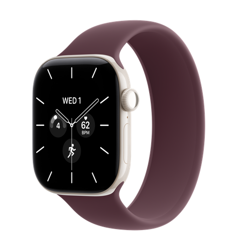 Apple Watch Series 12 GPS + Cellular, 42mm Pearl White Ceramic Case with Burgundy Solo Loop