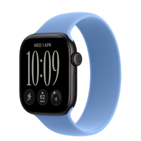 Apple Watch Series 12 GPS, 42mm Black Aluminium Case with Wildflower Blue Solo Loop