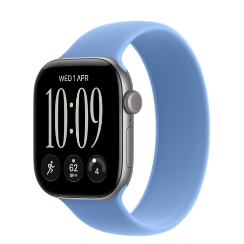 Apple Watch Series 12 GPS + Cellular, 42mm Space Grey Aluminium Case with Wildflower Blue Solo Loop