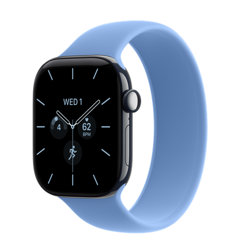 Apple Watch Series 12 GPS + Cellular, 42mm Night Blue Ceramic Case with Wildflower Blue Solo Loop