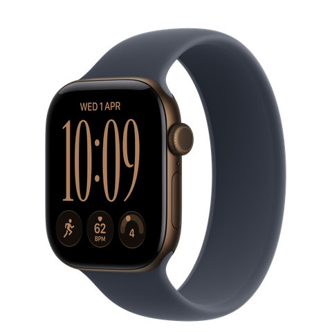 Apple Watch Series 12 GPS + Cellular, 42mm Dark Bronze Aluminium Case with Navy Blue Solo Loop