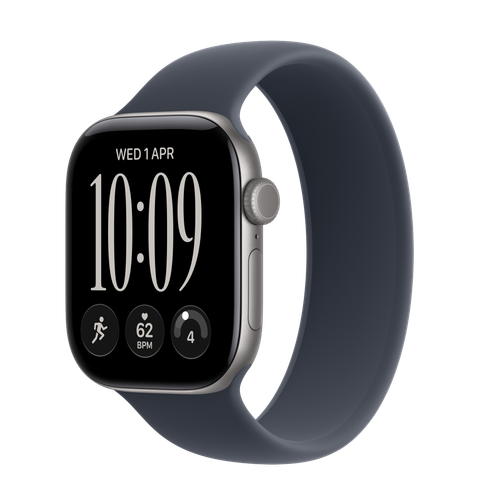 Apple Watch Series 12 GPS, 42mm Space Grey Aluminium Case with Navy Blue Solo Loop