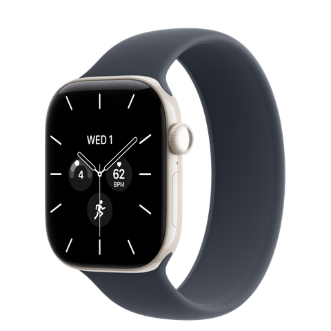 Apple Watch Series 12 GPS + Cellular, 42mm Pearl White Ceramic Case with Navy Blue Solo Loop