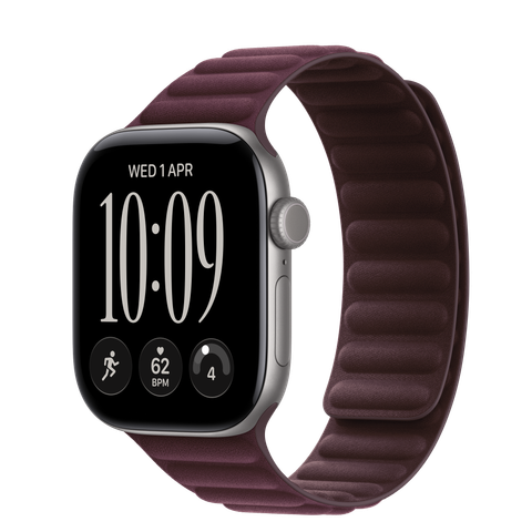 Apple Watch Series 12 GPS + Cellular, 42mm Space Grey Aluminium Case with Burgundy Magnetic Link