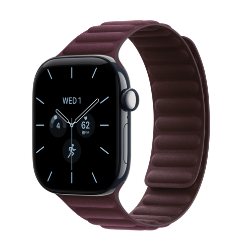 Apple Watch Series 12 GPS + Cellular, 42mm Night Blue Ceramic Case with Burgundy Magnetic Link