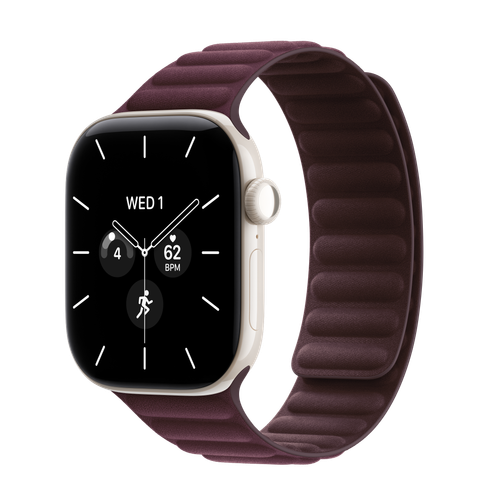 Apple Watch Series 12 GPS + Cellular, 42mm Pearl White Ceramic Case with Burgundy Magnetic Link