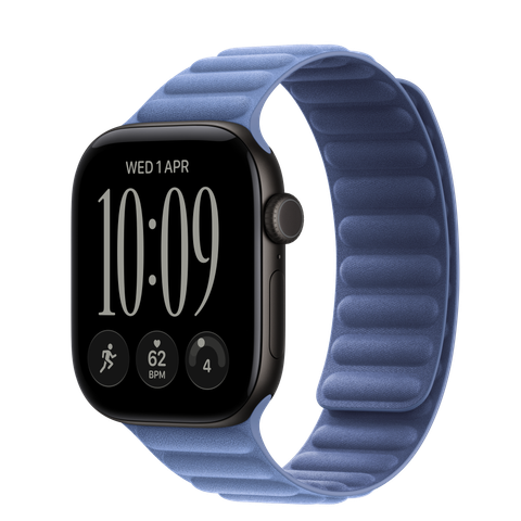 Apple Watch Series 12 GPS + Cellular, 42mm Black Aluminium Case with Wildflower Blue Magnetic Link