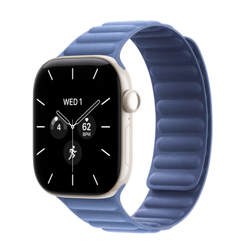 Apple Watch Series 12 GPS + Cellular, 42mm Pearl White Ceramic Case with Wildflower Blue Magnetic Link