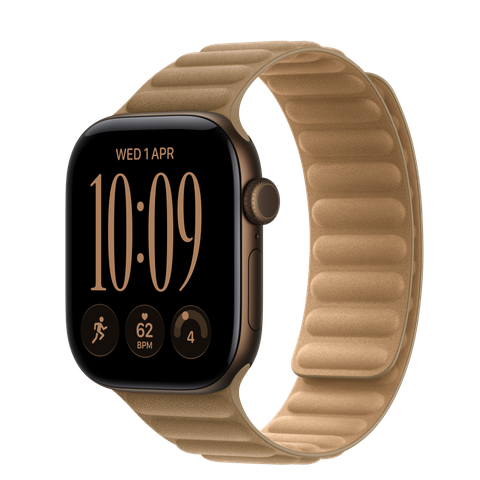 Apple Watch Series 12 GPS + Cellular, 42mm Dark Bronze Aluminium Case with Camel Magnetic Link