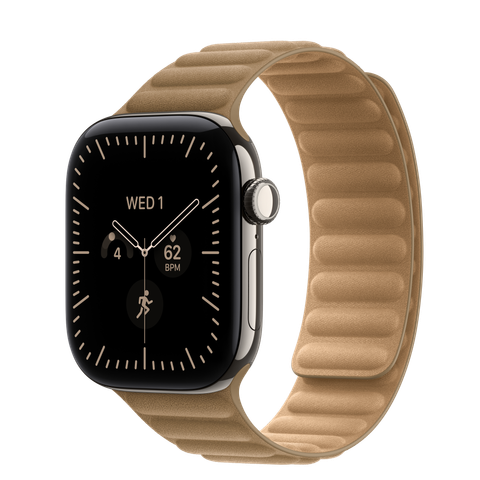 Apple Watch Series 12 GPS + Cellular, 42mm Natural Titanium Case with Camel Magnetic Link