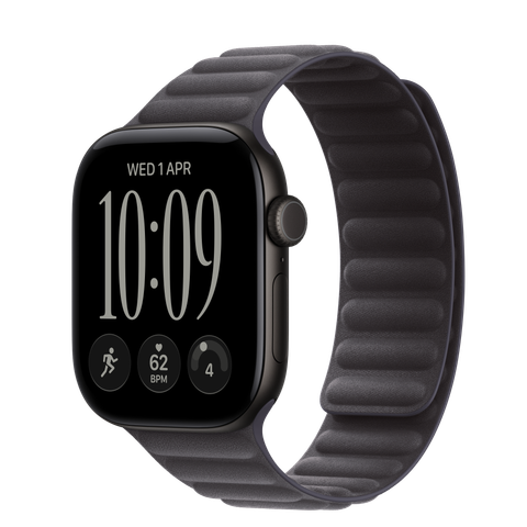 Apple Watch Series 12 GPS + Cellular, 42mm Black Aluminium Case with Midnight Magnetic Link