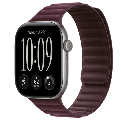 Apple Watch Series 12 GPS, 46mm Space Grey Aluminium Case with Burgundy Magnetic Link