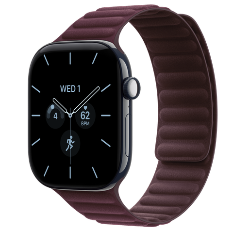 Apple Watch Series 12 GPS + Cellular, 46mm Night Blue Ceramic Case with Burgundy Magnetic Link