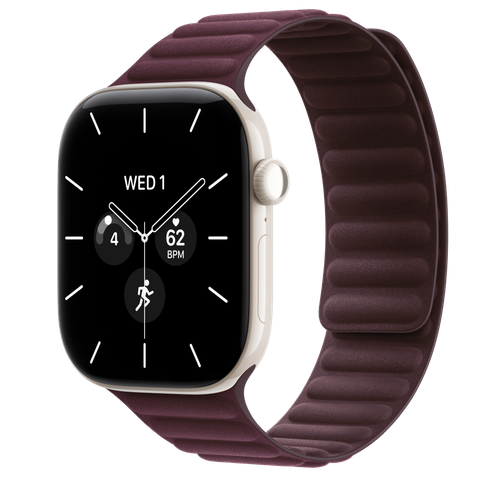 Apple Watch Series 12 GPS + Cellular, 46mm Pearl White Ceramic Case with Burgundy Magnetic Link