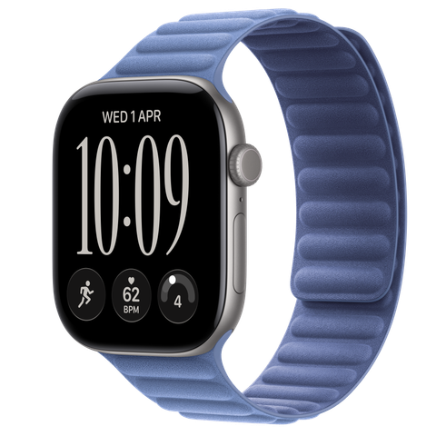 Apple Watch Series 12 GPS, 46mm Space Grey Aluminium Case with Wildflower Blue Magnetic Link