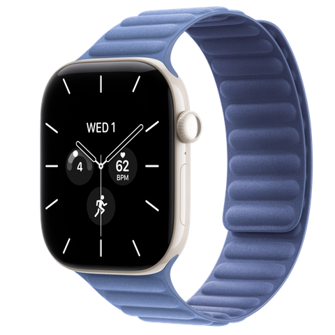 Apple Watch Series 12 GPS + Cellular, 46mm Pearl White Ceramic Case with Wildflower Blue Magnetic Link