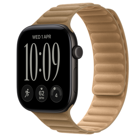 Apple Watch Series 12 GPS, 46mm Black Aluminium Case with Camel Magnetic Link