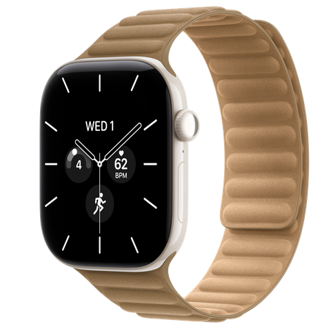 Apple Watch Series 12 GPS + Cellular, 46mm Pearl White Ceramic Case with Camel Magnetic Link