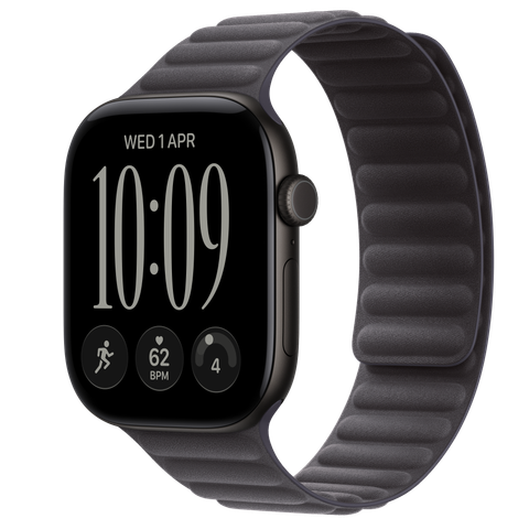 Apple Watch Series 12 GPS + Cellular, 46mm Black Aluminium Case with Midnight Magnetic Link