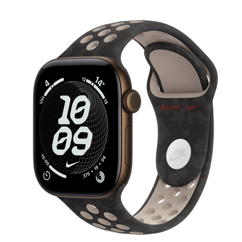 Apple Watch Series 12 GPS + Cellular, 42mm Dark Bronze Aluminium Case with After Dark Black Nike Sport Band