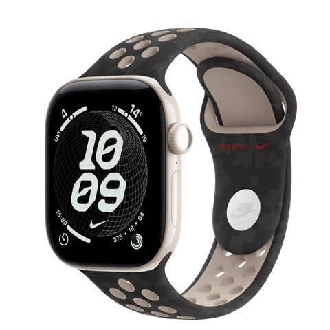 Apple Watch Series 12 GPS + Cellular, 42mm Pearl White Ceramic Case with After Dark Black Nike Sport Band