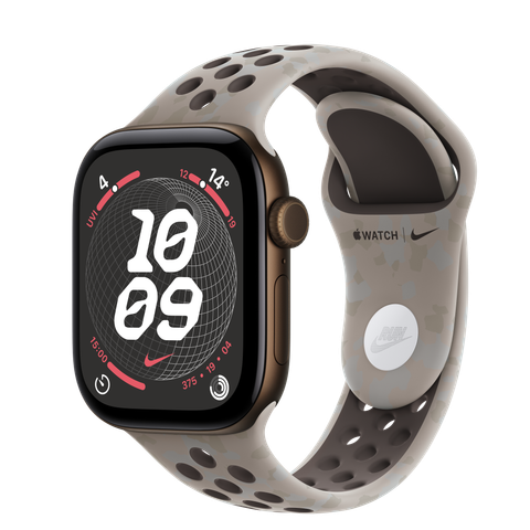 Apple Watch Series 12 GPS + Cellular, 42mm Dark Bronze Aluminium Case with Pavement Grey Nike Sport Band