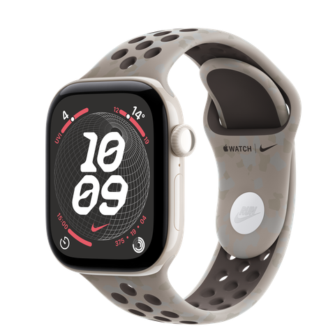 Apple Watch Series 12 GPS + Cellular, 42mm Pearl White Ceramic Case with Pavement Grey Nike Sport Band