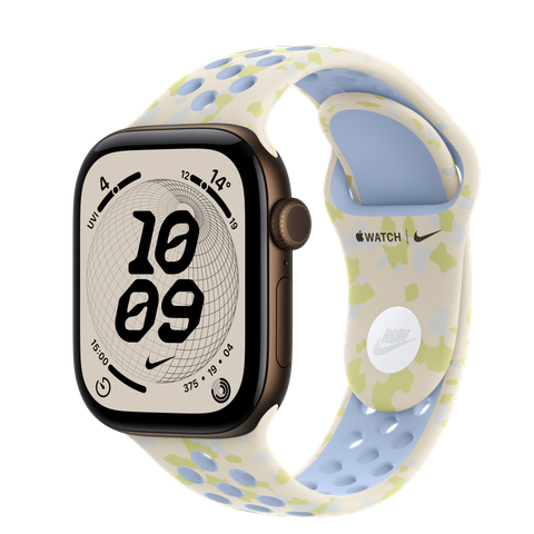 Apple Watch Series 12 GPS, 42mm Dark Bronze Aluminium Case with Chalk Calm Nike Sport Band