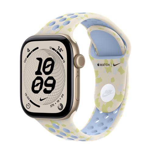Apple Watch Series 12 GPS, 42mm Light Gold Aluminium Case with Chalk Calm Nike Sport Band