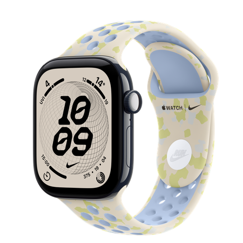 Apple Watch Series 12 GPS + Cellular, 42mm Night Blue Ceramic Case with Chalk Calm Nike Sport Band