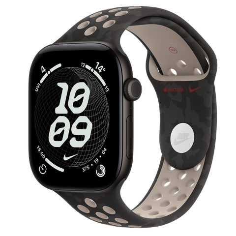 Apple Watch Series 12 GPS + Cellular, 46mm Black Aluminium Case with After Dark Black Nike Sport Band