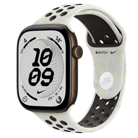 Apple Watch Series 12 GPS + Cellular, 46mm Dark Bronze Aluminium Case with Essential White Nike Sport Band