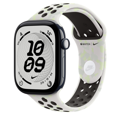 Apple Watch Series 12 GPS + Cellular, 46mm Night Blue Ceramic Case with Essential White Nike Sport Band