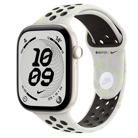 Apple Watch Series 12 GPS + Cellular, 46mm Pearl White Ceramic Case with Essential White Nike Sport Band