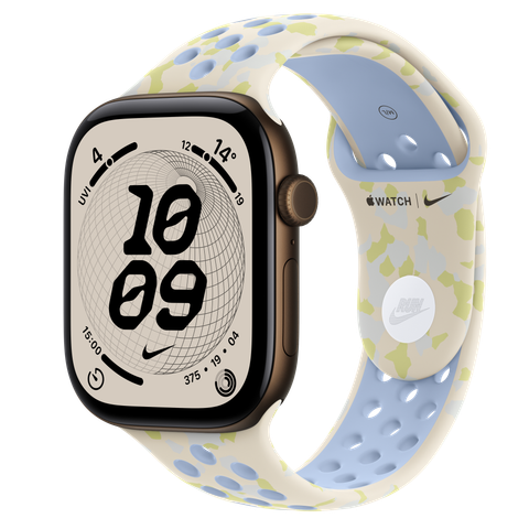 Apple Watch Series 12 GPS + Cellular, 46mm Dark Bronze Aluminium Case with Chalk Calm Nike Sport Band