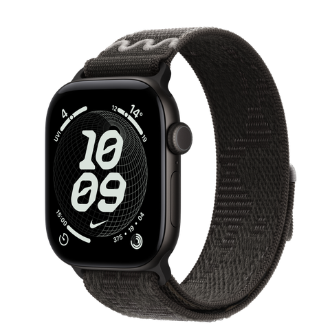 Apple Watch Series 12 GPS, 42mm Black Aluminium Case with After Dark Black Nike Sport Loop