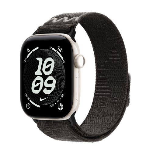 Apple Watch Series 12 GPS + Cellular, 42mm Pearl White Ceramic Case with After Dark Black Nike Sport Loop