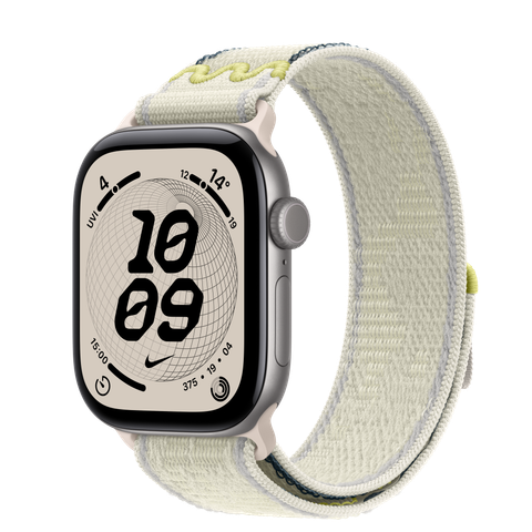 Apple Watch Series 12 GPS, 42mm Space Grey Aluminium Case with Chalk Calm Nike Sport Loop