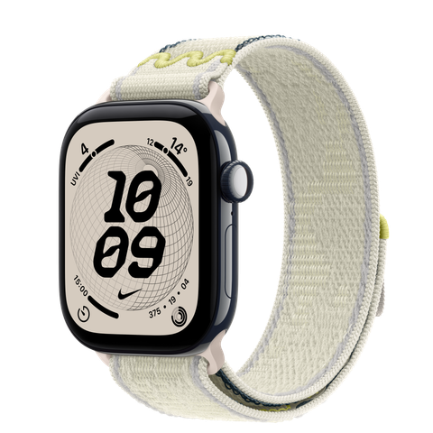 Apple Watch Series 12 GPS + Cellular, 42mm Night Blue Ceramic Case with Chalk Calm Nike Sport Loop