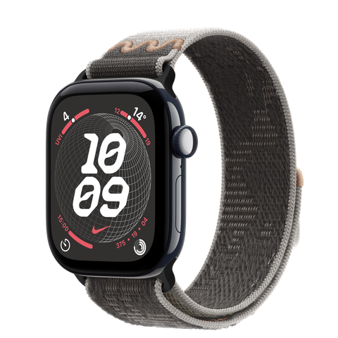 Apple Watch Series 12 GPS + Cellular, 42mm Night Blue Ceramic Case with Pavement Grey Nike Sport Loop