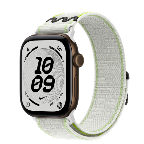 Apple Watch Series 12 GPS, 42mm Dark Bronze Aluminium Case with Essential White Nike Sport Loop